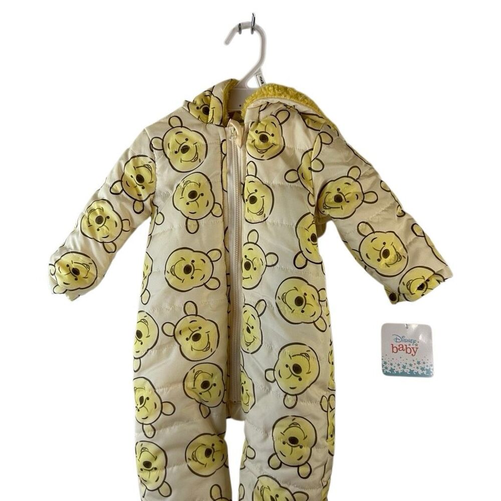 Disney Baby Winnie the Pooh 0-3m infant snowsuit bunting Hooded Ears new‎